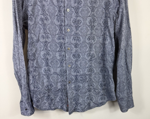 Robert Graham men's shirt embroidered blue long sleeved button up Size L - Picture 3 of 12