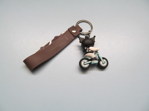 Hello Kitty Kuromi (Riding Bike) Pendant Key Chain (NEW) - Picture 2 of 2