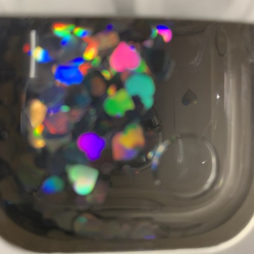 Airpods Liquid Glitter Cover Silver Hearts - Photo 4 sur 4