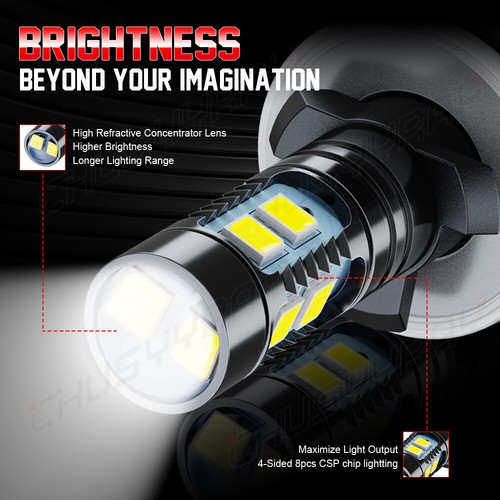 Pair 881/889 CSP LED Fog Light Driving Bulb DRL 6000K White Super Bright 55W - Picture 8 of 13
