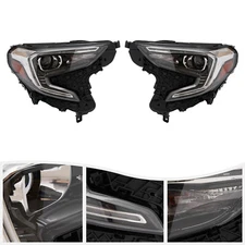 For 2018-2021 GMC Terrain Full LED 2Pcs Black Headlights w/ LED Headlamps L+R