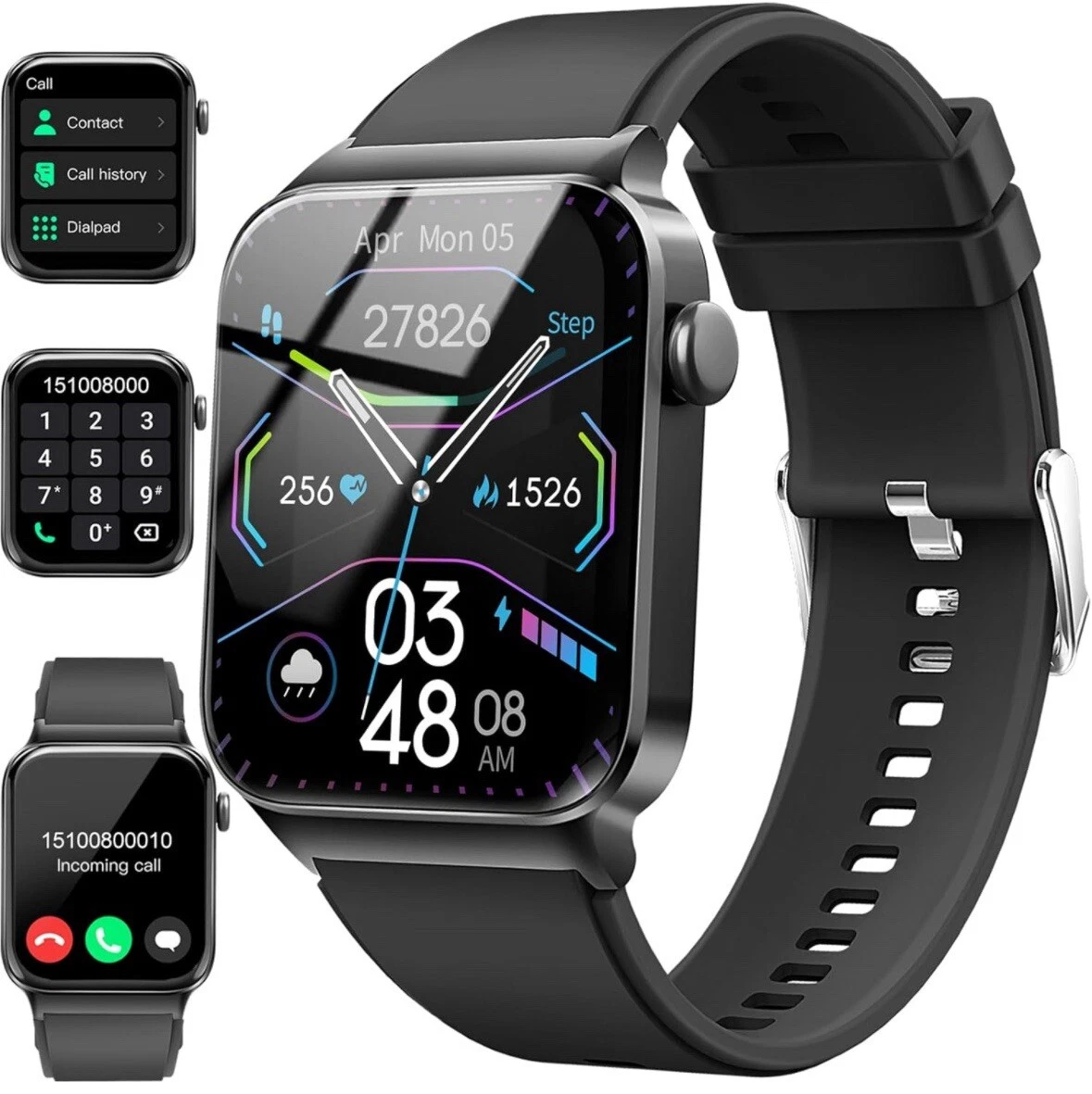 Donerton Smart Watch for Men Women Answer Make Calls Light Black Touch Screen