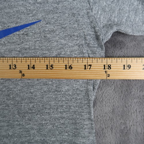 Vintage 80s Nike T Shirt Mens M Med Grey Long Sleeve Big Swoosh Blue Label USA - Picture 11 of 17