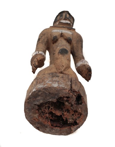 African Carved Wood Standing 2-faced Figure Janiform Yoruba polychrome - Bild 4 von 4