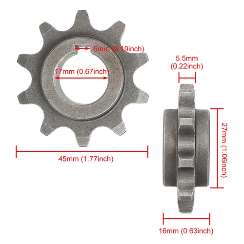FOR KT196 GoKart CT200 MiniBike Front Sprocket 10 Tooth 420 Chain 815566 - Foto 4 di 11