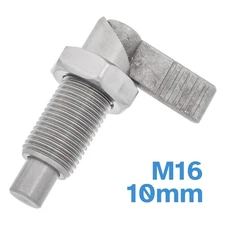 M16 x 10mm Lever Locking Indexing Spring Plunger Stainless Steel Pin Bolt Thread