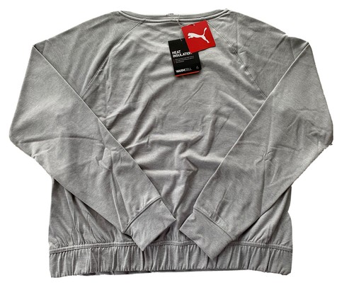 PUMA GOLF Women's Warmcell Crewneck Long Sleeve Fleece Top Solid Heather Gray M - Picture 2 of 7