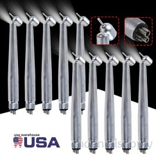 1-10 Dental 45° LED E-generator Surgical Handpiece Fast Turbine 4 Hole Tc