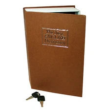 New BROWN Creative Key Lock Dictionary Book Hidden Safe Hide Cash Stuffs (Small