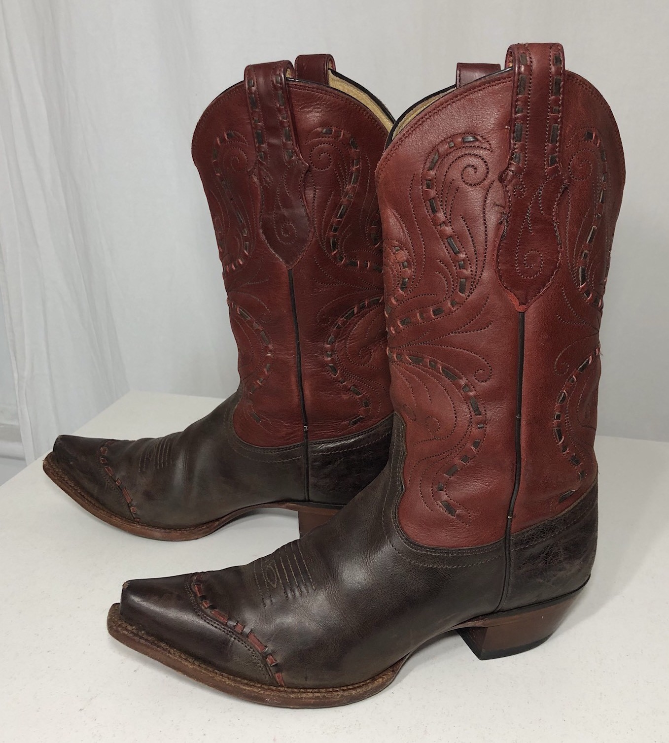 Tony Lama Damens’s 8 B Braun & Rust Leder Whipstitch Cowboy Western Stiefel Tony Lama Damens’s 8 B Braun & Rust Leder Whipstitch Cowboy Western Stiefel