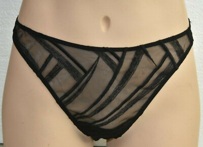 NEW LA PERLA Floral LACE Thong G string Embroidered Black Panty M  IT 3   FR 42