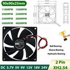 9025 DC Brushless Cooling Fan Mini Silent Fans 3.7/5/9/12/18/24V 1100RPM-4000RPM