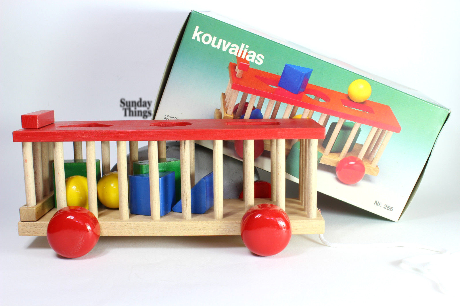 Pull Toy shape sorter Rare 80's Kouvalias Quality Wooden Stroller Shapes Greek Pull Toy shape sorter Rare 80's Kouvalias Quality Wooden Stroller Shapes Greek