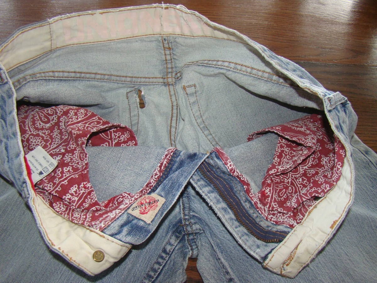 Lot of 9 Distressed Damaged Torn Denim Jeans for Craft