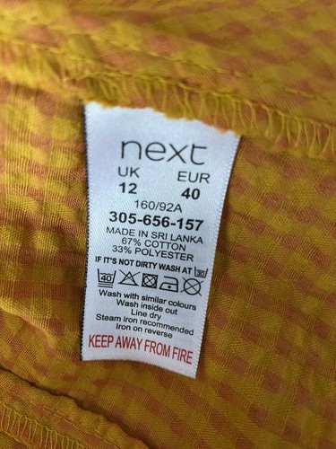 Ladies Next Emma Willis Ochre Yellow Check Godet Dress UK 12P; EUR 40 RRP £55 - Picture 8 of 12