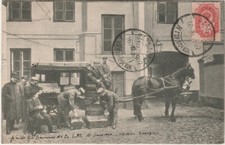 POLOGNE - Carte postale d'un attelage de VARSOVIE pour la FRANCE