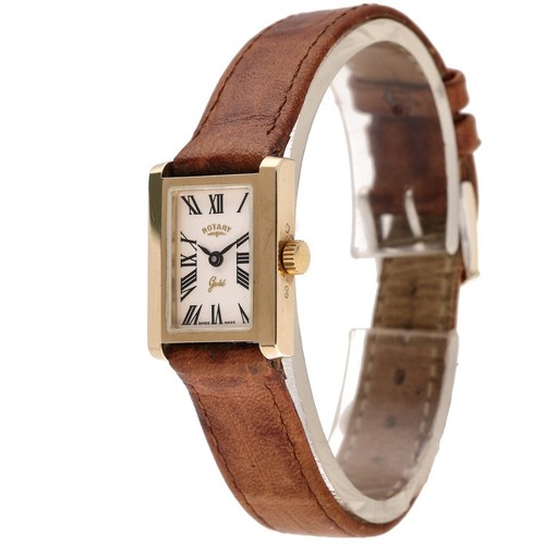 Rotary 9ct Gold Damen 18mm Quarzuhr, Box Papiere - Bild 7 von 8