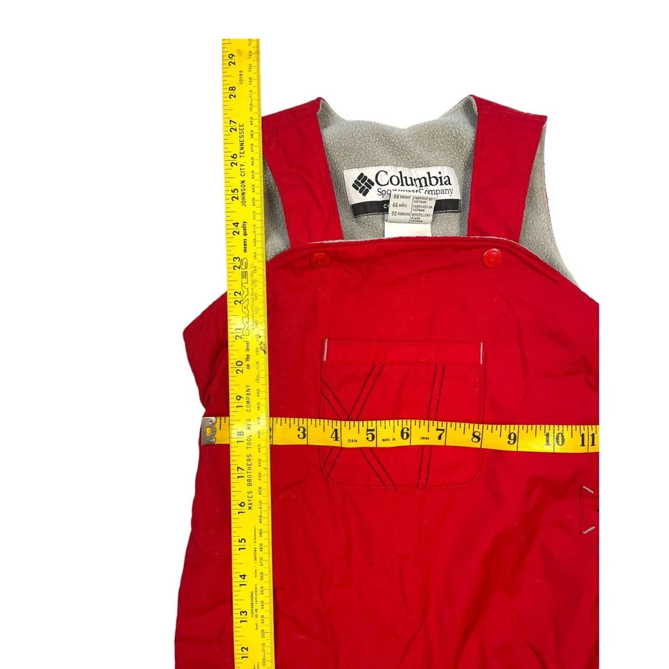 Baberos de nieve Columbia Baby Ski Salopettes rojos 100 % nailon sin mangas traje de nieve 2T Foto 4 de 4