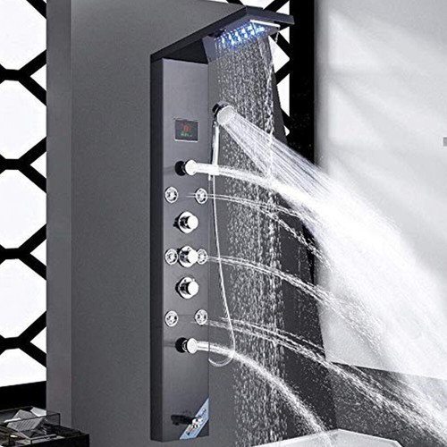 Stainless Steel Shower Panel Tower System LED Rainfall Waterfall Head Column UK - Picture 61 of 234