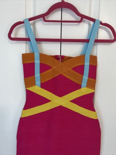 Nuevo Vestido Meilun Vendaje Bodycon Correa Pequeña Rosa Azul Naranja Amarillo Tirantes Q25 - Imagen 4 de 8