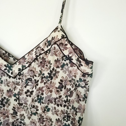 Vestido midi sin mangas de cóctel Rag & Bone Ilona para mujer talla grande crema floral 100 % seda - Imagen 8 de 12