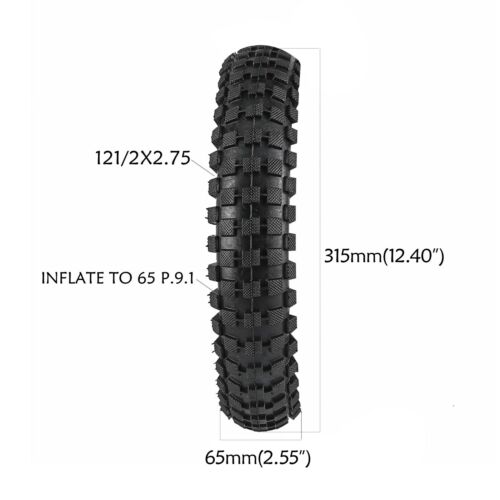 2pcs 12 1/2 x 2.75 (12.5 x 2.75) Knobby Tyre + Inner Tube For Razor Bike Scooter - Picture 3 of 8