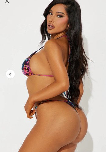 Neon Leopardenmuster Triangel Bikini - SMALL - Bild 3 von 4