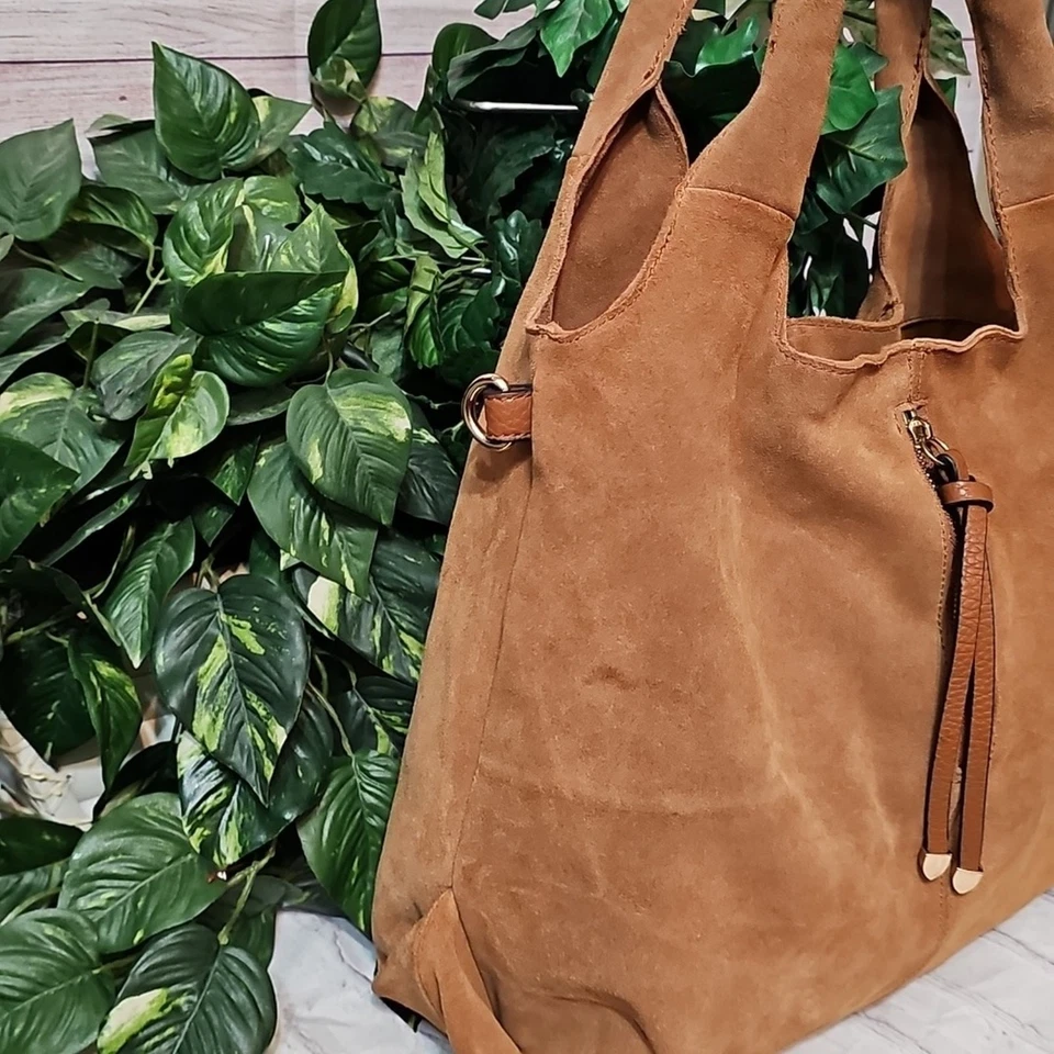 Bolso Hobo Moda Luxe Grande Terciopelo Gamuza Caramelo Foto 4 de 4