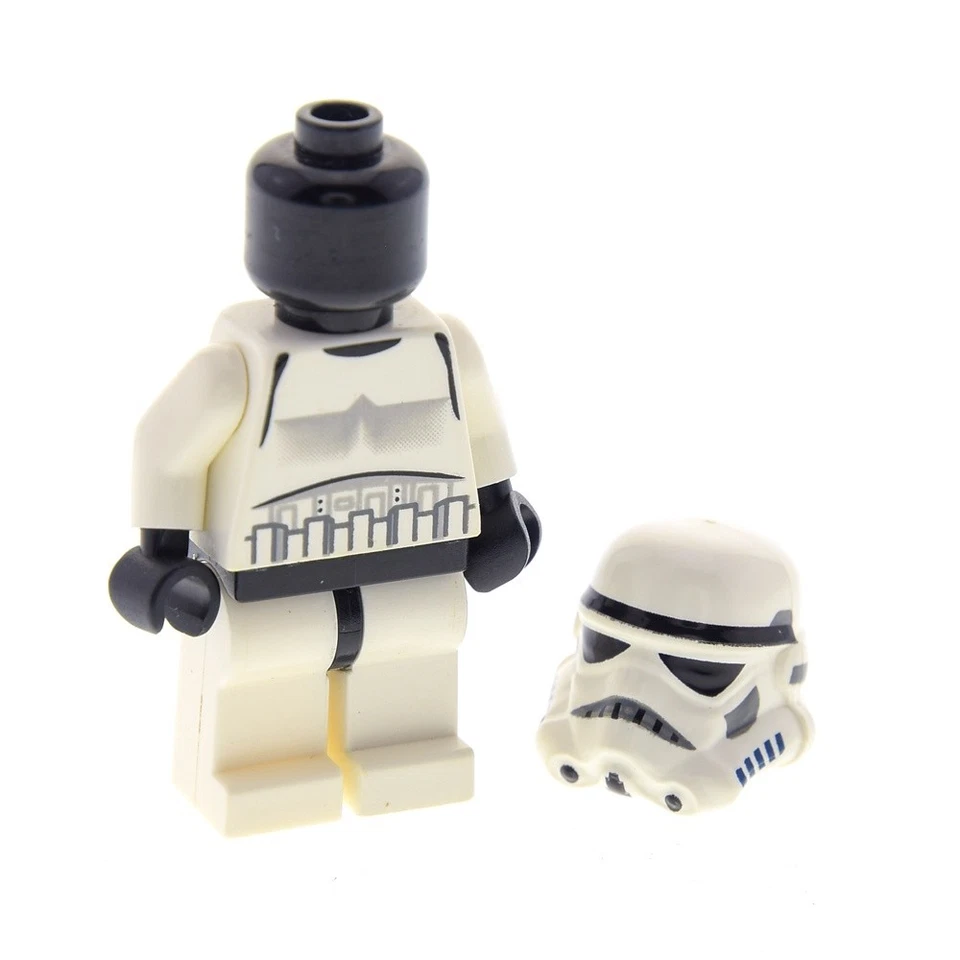 1x Lego Minifigur Star Wars Stormtrooper weiß Kopf Helm Mund gepunktet sw0188 - Bild 1 von 1