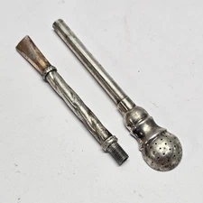 Silver Argentina Bombilla Yerba Mate Bulb Tea Straw Stamped 600 Industrial 