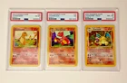 2000 Base Set 2 Charmander, Charmeleon, & Charizard PSA 6, 7, 8
