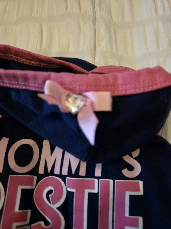 Sudadera con Capucha Simply Wag Dog Rosa/Azul "Mommy's Bestie Forever" Talla XS Foto 3 de 4