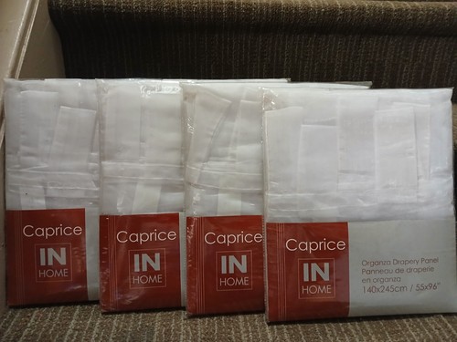 Set Of 4 Sheer White Polyester Organza Tab-top Drapery Panals 55x96 Curtains New - Picture 8 of 8