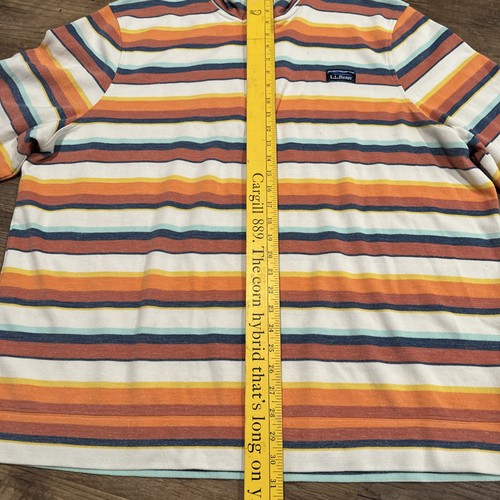 LL Bean Pullover Mens 3XL Striped Quarter Zip Multicolor Traditional Fit 514027 - Picture 5 of 7