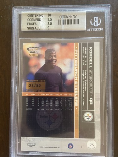 2000 Pacific Revolution Kordell Stewart #75 Silver 23 /85, BGS 8.5 Super rare!!! - Picture 2 of 5