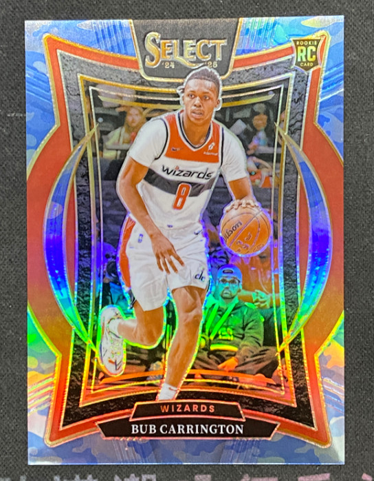 Bub Carrington 2024-25 Panini Select 49/99 Blue Camo Concourse Rookie RC #81