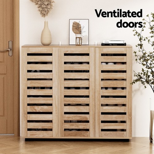 Shoe Rack Shoe Cabinet Large Capacity Adjustable Shelves Timber Storage-Artiss - Picture 6 of 9