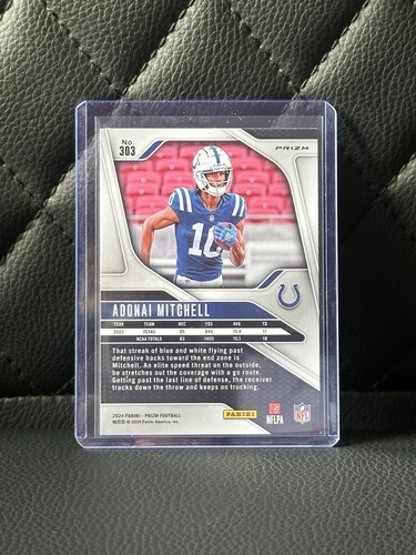 2024 Panini Prizm - Rookies Adonai Mitchell #303 Neon Green Pulsar Prizm (RC) - Picture 2 of 3