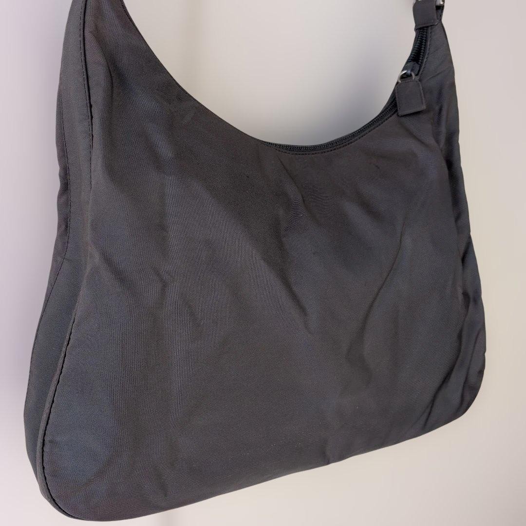 Prada Gray Nylon Shoulder Bag Triangular Logo Use… - image 4
