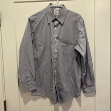 Brooks Brothers 1818 Regent Dress Shirt Mens 16 2/3 Blue Micro Check Non-Iron
