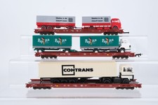 Fleischmann H0 Konvolut Rollende Landstraße mit LKW-Ladung "Pepita Solaris Contr