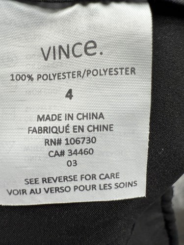 Vince Hose Damen 4 schwarz Anzughose seitlicher Reißverschluss Gürtel gerades Bein Karriere - Bild 5 von 10