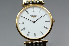 [N Mint] Longines L4.709.2 Grand Classic White Roman Dial Qz Men's Watch 