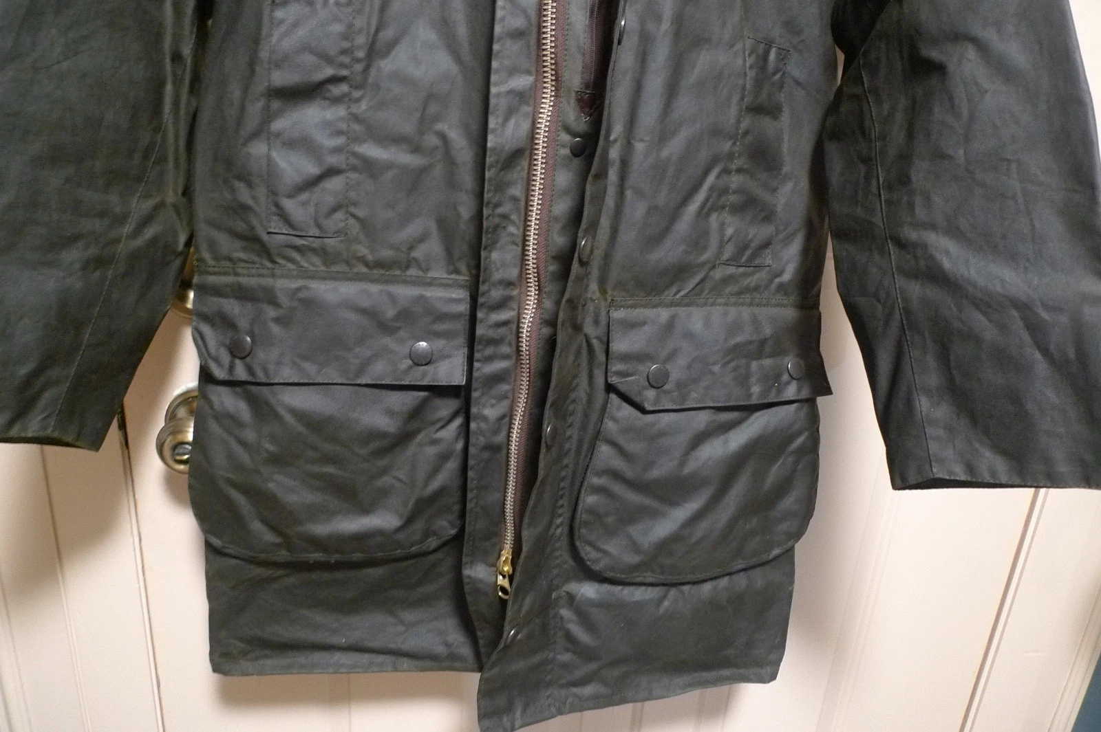 BARBOUR - A200 BORDER WAX COTTON JACKET - SAGE - MADE IN UK - EXCELLENT - 36 image 14