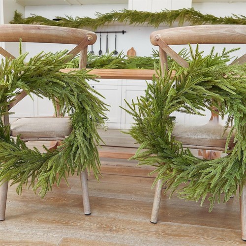 Christmas Mantel Decor Pine Wicker Handmade Plastic Wreath Christmas Wall Modern - Picture 11 of 20