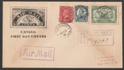 Canada Scott Nos. 192-194 Air Mail Registered First Day Cover, July 12, 1932