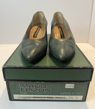Maud Frizon Green Leather Pointed Toe Cone Heel Pumps Women Size 6 US
