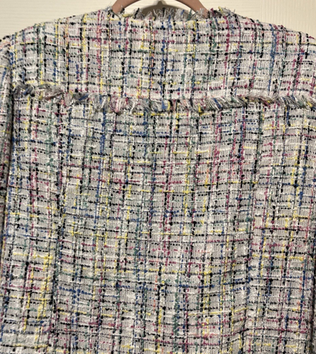Worthington mehrfarbiges Tweed Fransenbesatz offen gefüttert Sakko Gr. L Neu mit Etikett - Bild 12 von 14