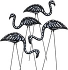 GiftExpress 4-Pack Small Halloween Flamingo, Black Flamingo Skeleton,