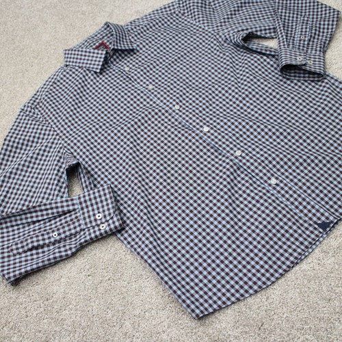 UNTUCKit Shirt Men XL Blue/Brown McLaren Slim Fit Wrinkle Free Cotton L/S Button - Picture 7 of 14